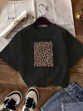 Women's Casual Sport Letter Print Round Neck Short Sleeve T-Shirt  