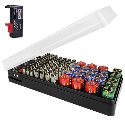 LUEXBOX Battery Organizer Storage Case Holder with Tester Holds 98 Pack, High...