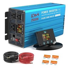 Power Inverter 2500 Watt Pure Sine Wave 12V DC to 110V/120V AC 2500W - 12V Blue