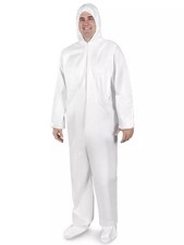 Medical Supply Disposable Hooded Coveralls 5 Pack Size XL Zipper