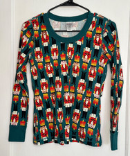 Hanna Andersson Size S Women's Green Nutcracker Toy Soldier Pajama Top Organic