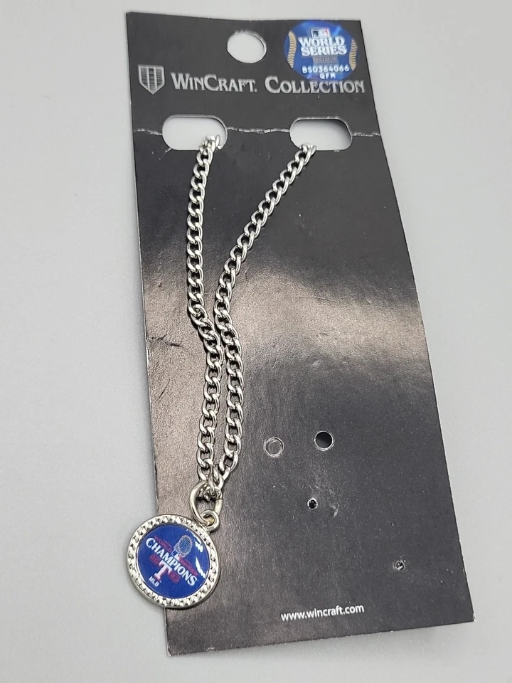 2023 MLB World Series Texas Rangers Pin, Keychain, Necklace Collector Lot - Image 2 of 4