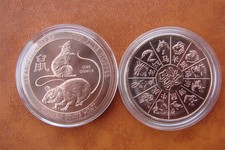 Golden State Mint 1oz .999 Fine Copper round, in capsule. Year of the Rat.