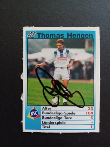 Thomas Hengen Karlsruher SC KSC 97/98 Bravo Trading Picture Trading Card Signed 