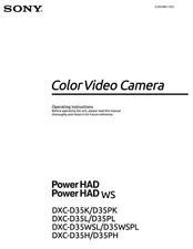 Canon POWER HAD WS DXC-D35 K L PK Camera User Owner Instruction Manual