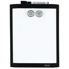 Quartet Magnetic Whiteboard, 8-1/2" x 11" White Board for 9"W x 11"H, Black