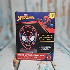 Marvel Spider-Man Light-Up Tabletop Art LED Lamp  Acrylic Plate  4 Light Modes