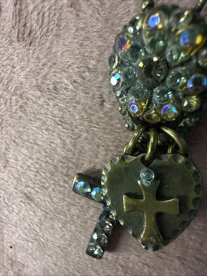 COLLAR De Colección Mariana Swarovski Dicroico Púrpura Amatista 30" Cadena Plata Joyería Foto 3 de 4