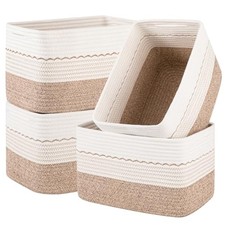 4 Pack Storage Baskets for Organizing, 13"X9"X7.87", Decorative Cotton Rope