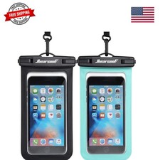 Waterproof Phone Pouch, Waterproof Phone Case, Black Green 2-Pack