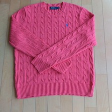 Ralph Lauren Cable Knit Pink Sweater L No Flaws Age 13