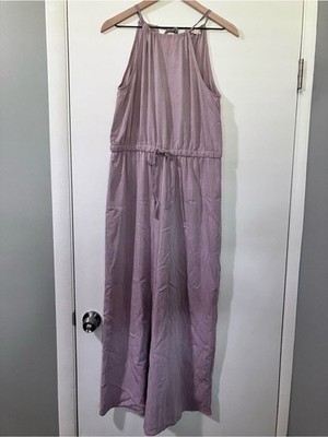 Hem & Thread Lavender Purprle Halter Wide Leg Jumpsuit Size Large