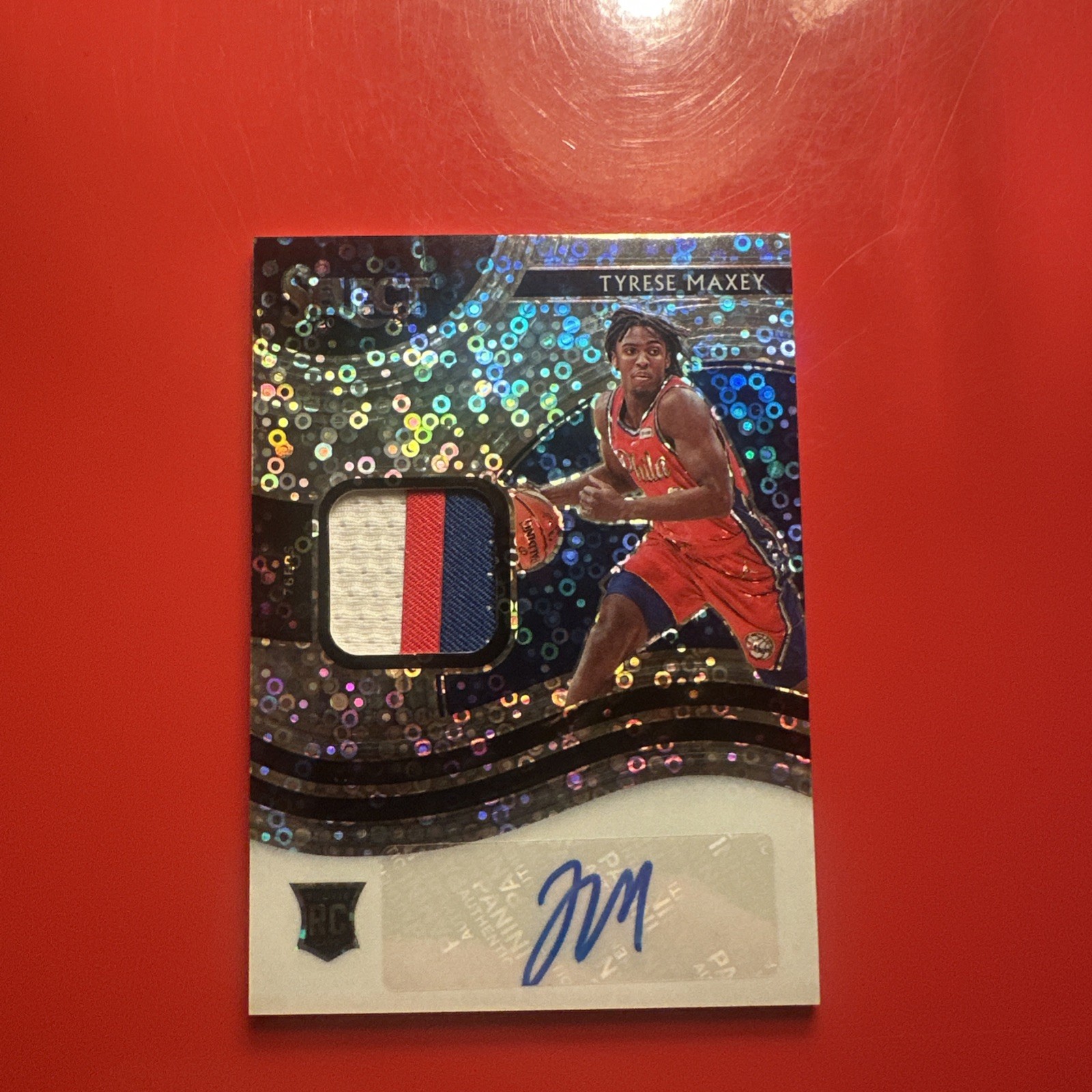 2020-21 Select Tyrese Maxey Disco Prizm Patch Auto Rookie #RJA-MAX