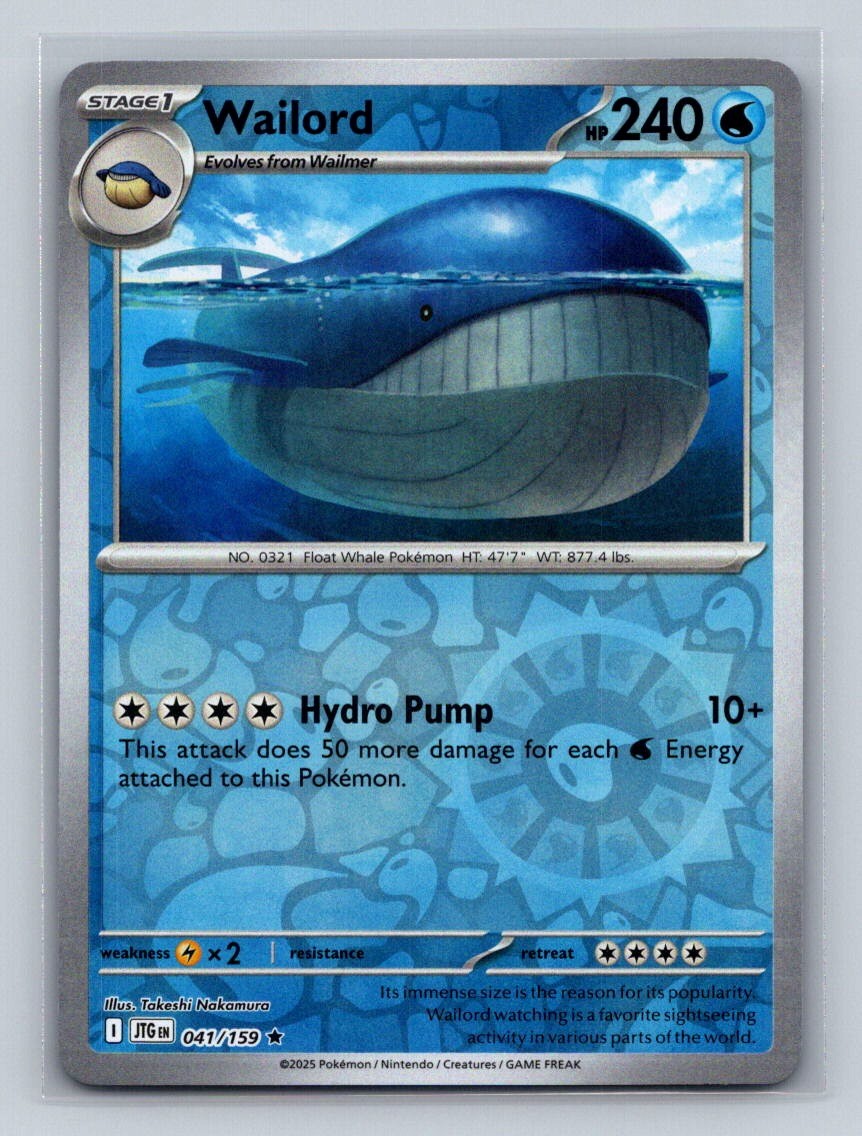 Wailord - Reverse Holo 041/159 SV09: Journey Together Rare NM | eBay