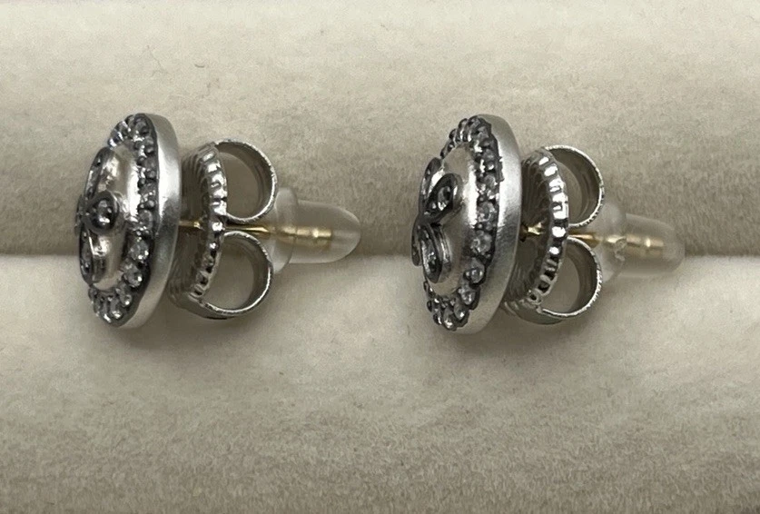 Pendientes Freida Rothman Plata Acabado Mate Sobre Plata Esterlina Trébol NUEVO Foto 2 de 4