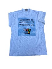 Vintage 1995 Microsoft Windows 95 T Shirt Single Stitch Oneita USA Large Promo