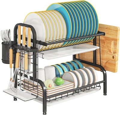Seca platos Sobre El Fregadero Estante Secador De Platos Escurridor Para Cocina
