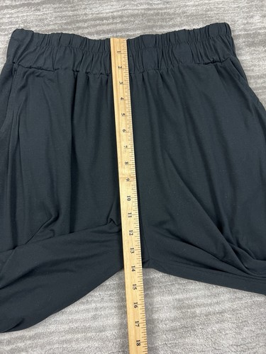 Real Essentials Pants Womens 2XL Black Pocketed Capri Pull On Elastic Waist - Picture 6 of 13
