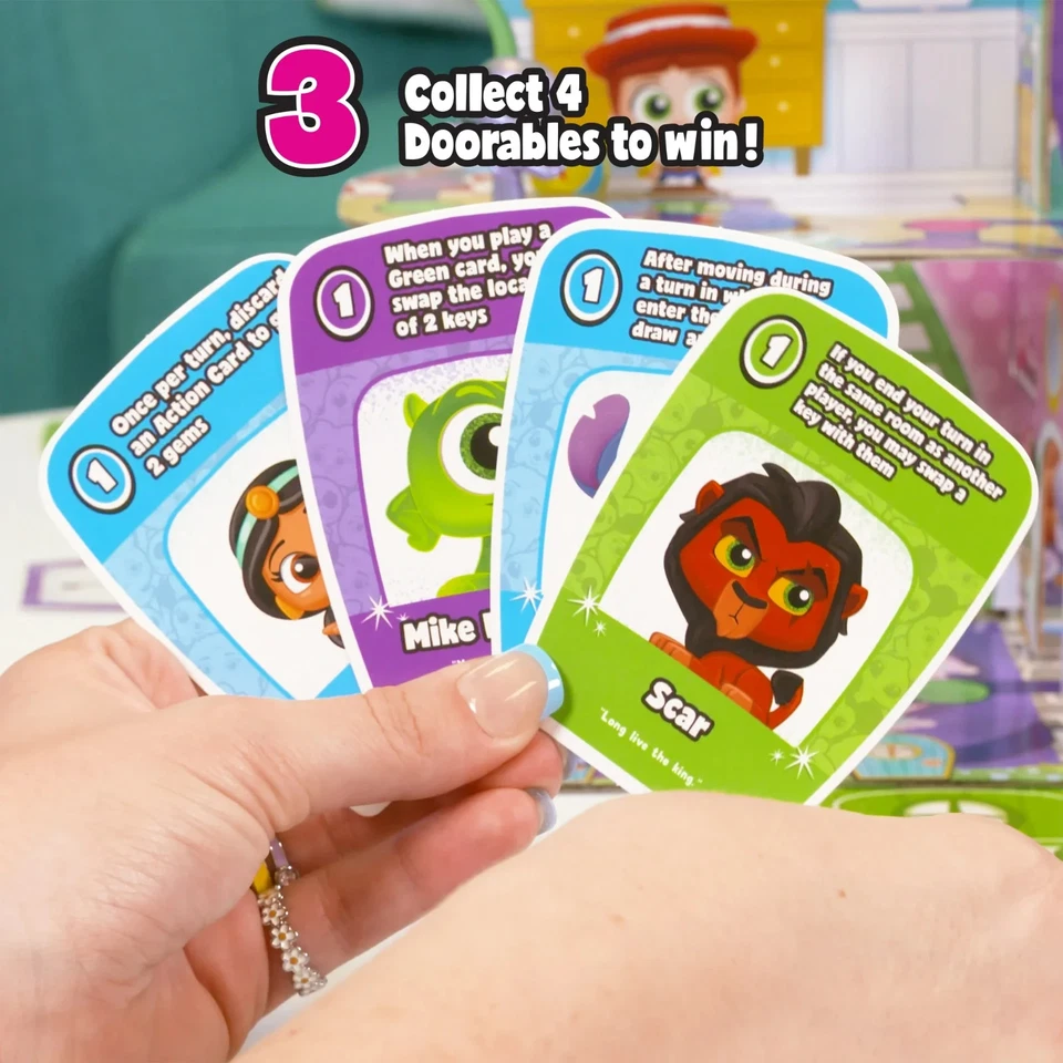 Disney Doorables Unlocked Board Game Toy With 4 Exclusive Figures New/Sealed - Image 3 of 4