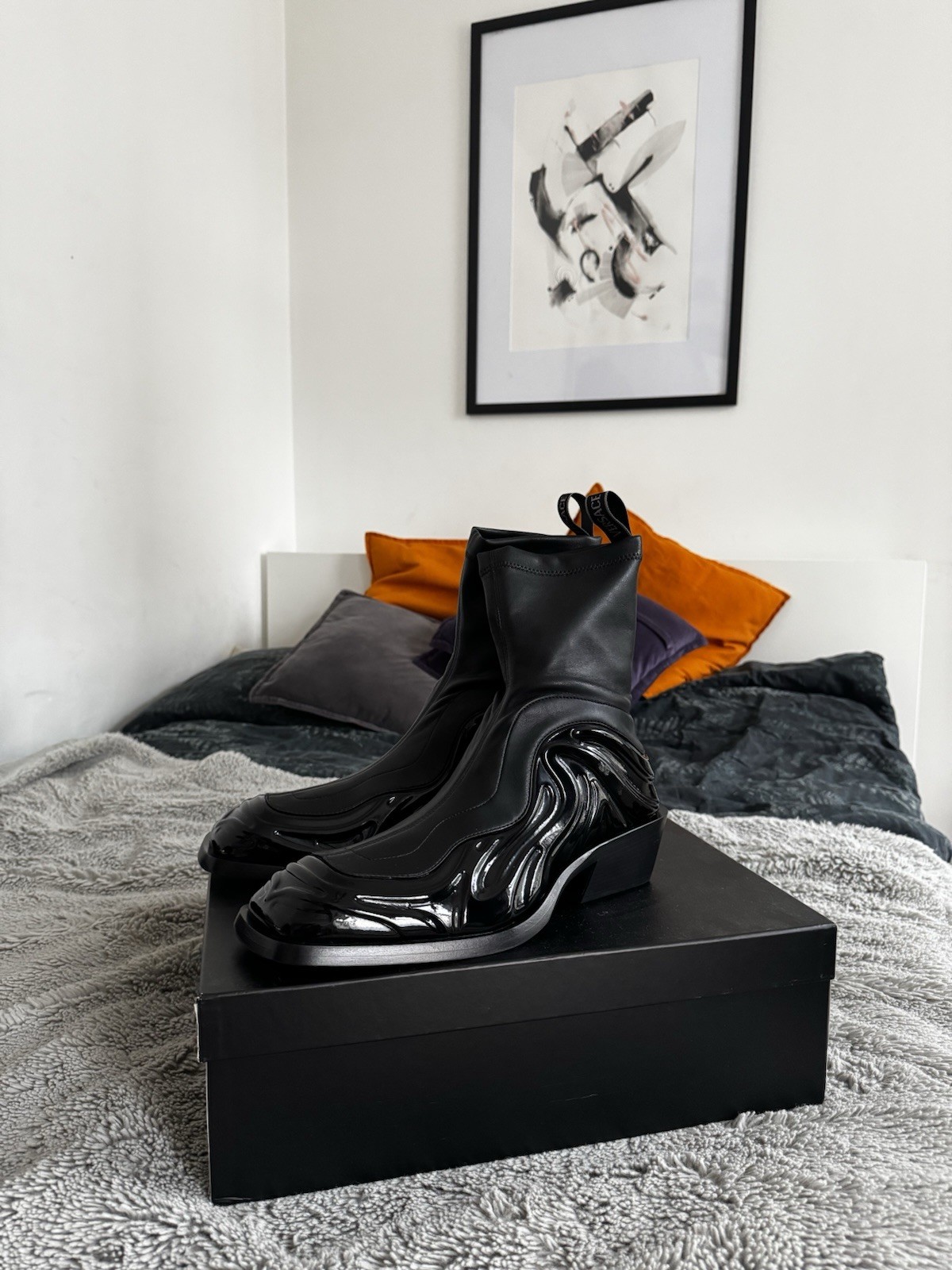 SAOLA Stivaletti Versace Solare in pelle nera taglia 9