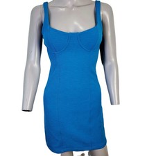 Zara Bodycon Mini Dress Women Small Blue Sleeveless Party Club Formal Summer 4 6