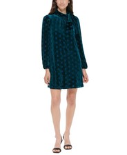 Calvin Klein Womens Burnout Polka Dot Shift Dress Green 2
