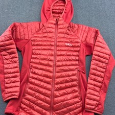 Rab Cirrus Flex Hoody Jacket Womens Small 10 Red Primaloft Perfex Puffer Hooded