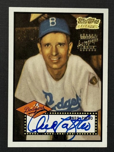 2001 Topps Team Legends ANDY PAFKO Brooklyn Dodgers AUTO #1 1952 Reprint