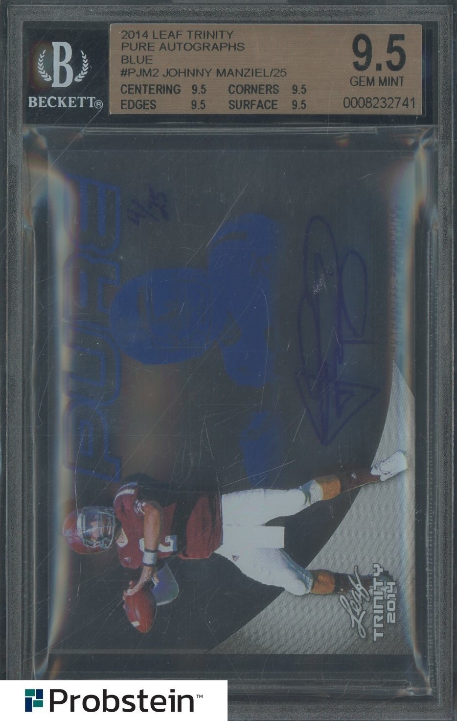 Johnny Manziel Leaf Trinity Pure Autographs #PJM2 Blue