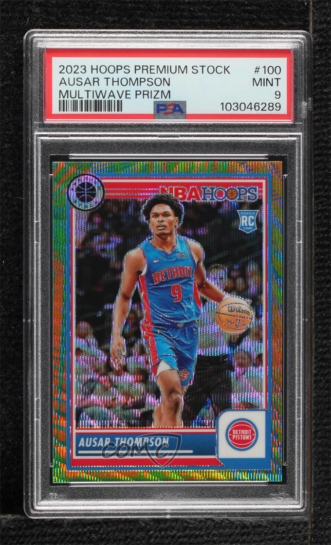 2023 NBA Hoops Premium Stock Multi Wave Prizm Ausar Thompson #100 Rookie RC 13c5