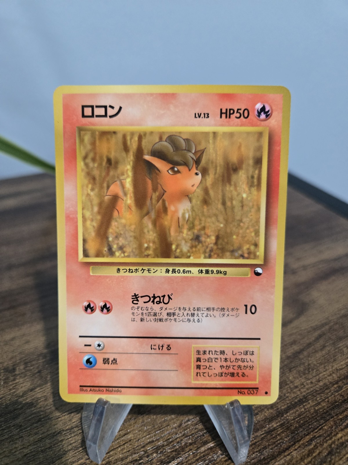 Vulpix No. 037 Glossy Common Vending Series 3 Pokemon Card Japanese Old Back NM