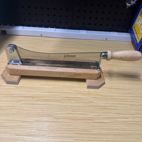 Vintage French Baguette Bread Slicer Au'Nain Wooden Cutting Board *