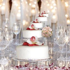 5 Tier Clear Acrylic Elegant Wedding Cake Stand Tier Cupcake Holder Sku-EW5TR