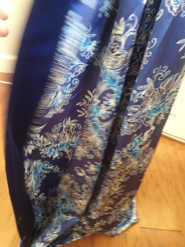 Morgan Taylor Intimates S XL Silky Feeling BlueFloral Kimono Robe Belted Pockets - Picture 11 of 20
