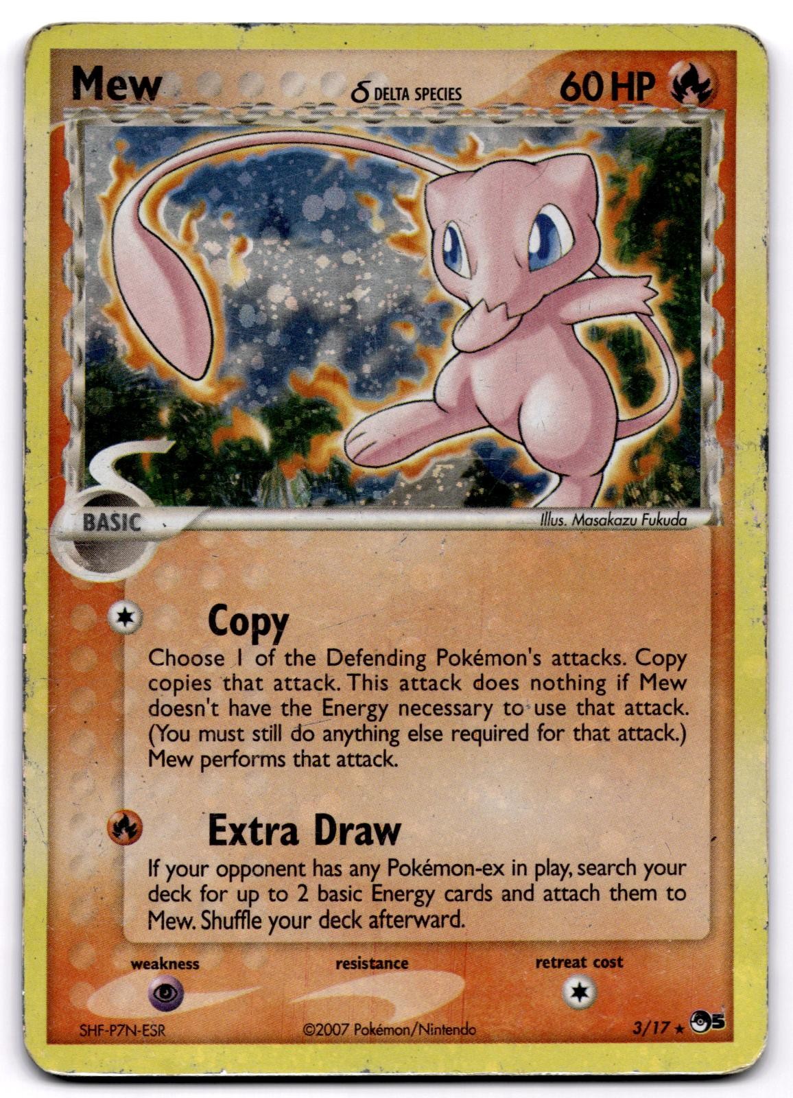 MEW Δ 3/17 RARE POP SERIES 5 POKEMON HOLO Damaged *Corrected back*
