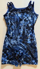 GIRLS DANSKIN NOW BLUE  SILVER CELESTIAL DANCE GYMNASTICS LEOTARD Sz 6 / 6X