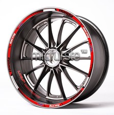 Autocollants de jante autocollants de roue HONDA RACING HRC ROUGE