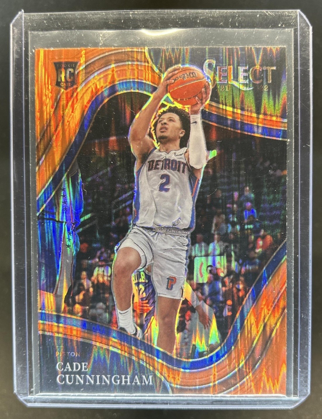 2021-22 Panini Select Cade Cunningham RC Orange Flash Prizm Courtside #288
