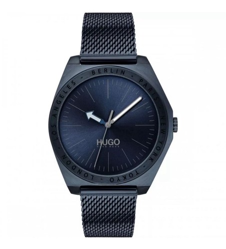 NWB Authentic Hugo Boss 1530109 Men's BUSINESS Watch Stainless Steel Mesh Blue - Picture 1 of 13