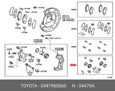 Original OE Dichtsatz FRT, 0447960060 für TOYOTA 04479-60060