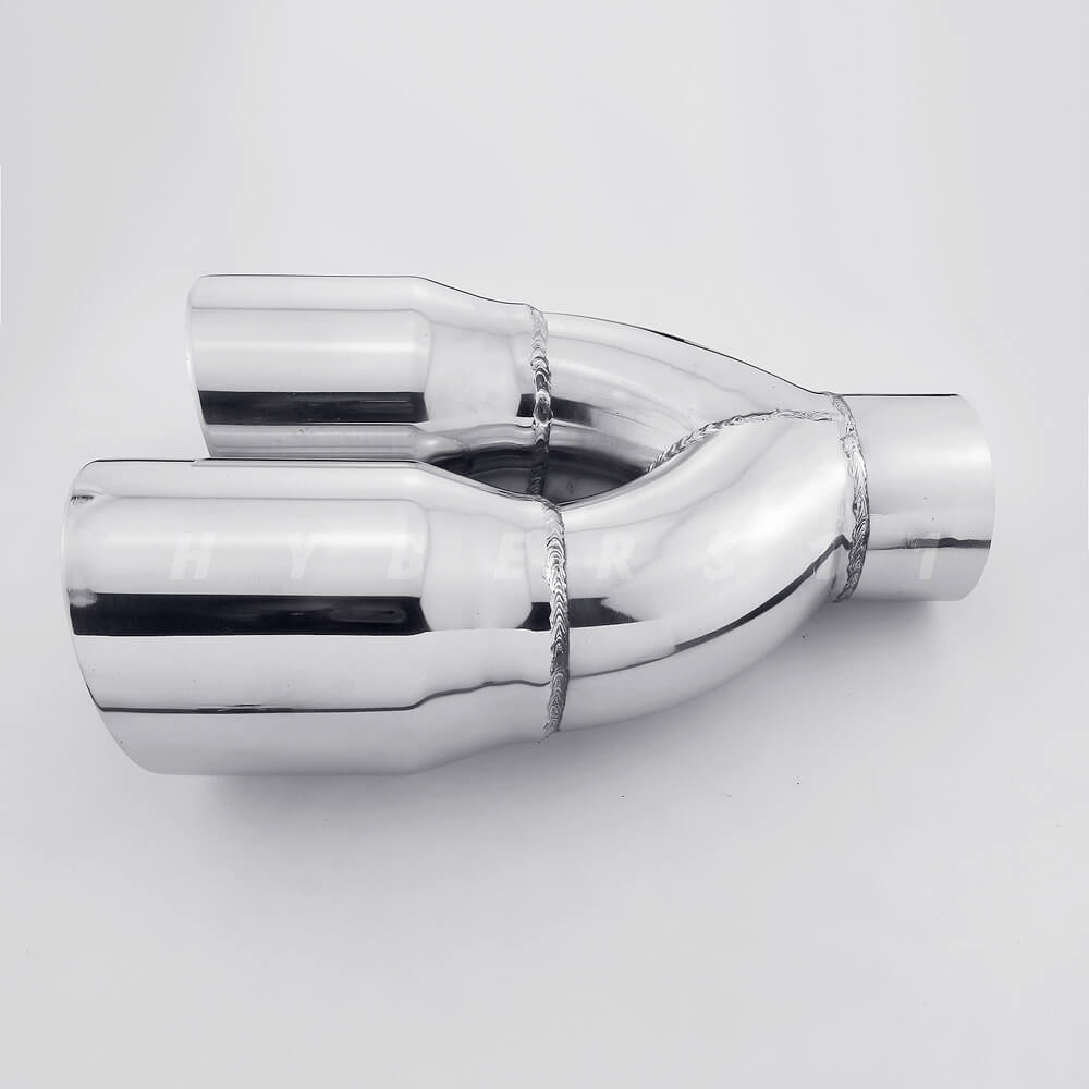 Pair Staggered QUAD 4" Dual Wall 3" In Angled Exhaust Tips for Audi S6