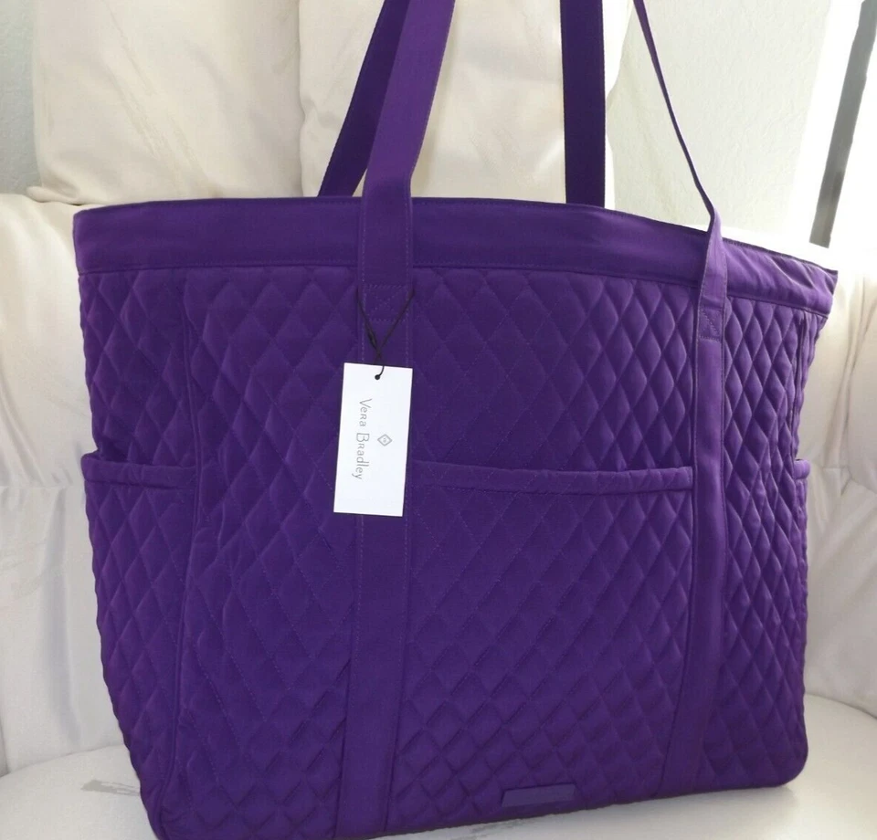 Bolso de Mano Vera Bradley Get Going Carried Away Grande Saúco Púrpura Microfibra Nuevo con Etiquetas Foto 2 de 4