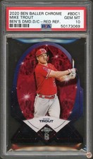 2020 BEN BALLER CHROME DIAMOND DIE-CUTS MIKE TROUT RED REFRACTOR #BDC1 PSA 10