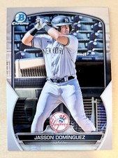 Jasson Dominguez 2023 Bowman Card #BCP-18, Base Chrome, Yankees