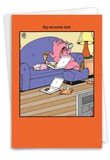 1  Father's Day Card with Envelope - Sty-At-Home Dad C5387FDG