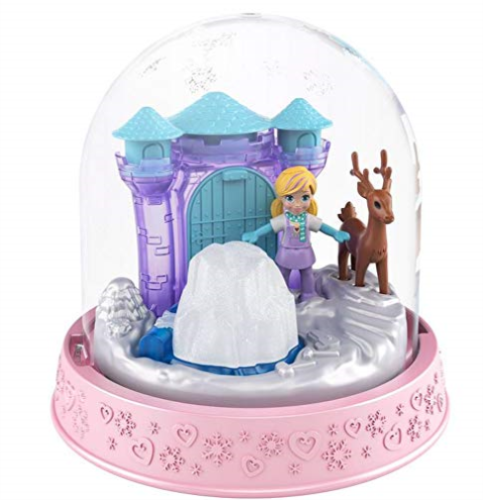 Mattel Polly Pocket Christmas Snow Globe Winter Castle Ornament Mini Playset