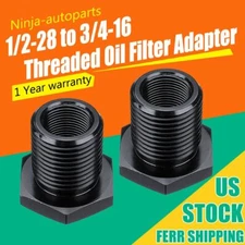 2* Oil Filter Adapter 1/2-28 3/4-16 Threaded Automotive Solvent Trap Frame Spare