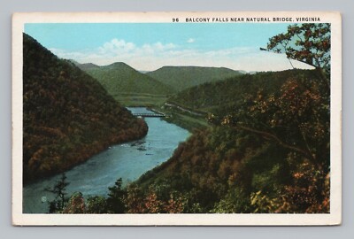 Postcard Balcony Falls Near Natural Bridge Virginia James River Blue Ridge Mts.