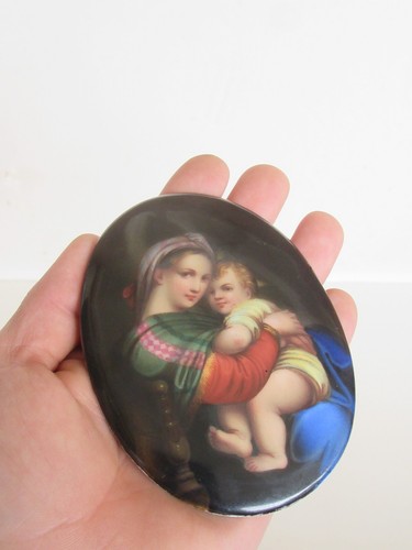 Antique 19th Century KPM Style Unframed Porcelain Painted Art Plaque ( 4 1/4") - Picture 12 of 21