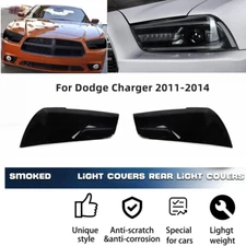 2X Front Headlight Lamp Cover Guard Trim Bezel Frame For Dodge Charger 2011-2014